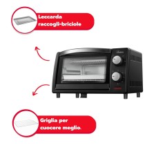 Convection Oven Ardes AR6211B Black 800 W 10 L