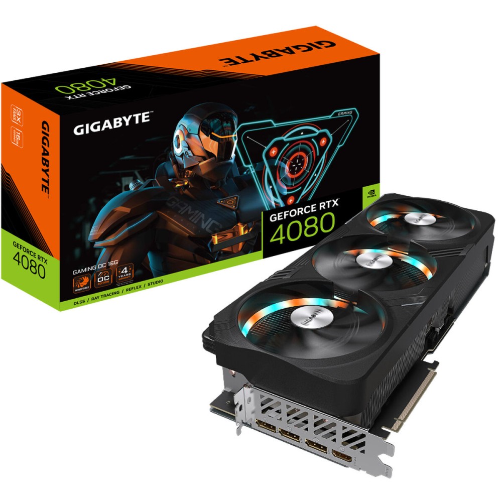 Tarjeta Gráfica Gigabyte GeForce RTX 4080 16GB GAMING OC 16 GB GDDR6X NVIDIA GeForce RTX 4080 16 GB RAM
