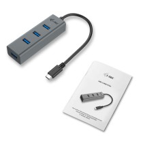 Hub USB i-Tec C31HUBMETAL403 USB x 4 Gris Negro