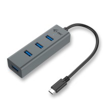 Hub USB i-Tec C31HUBMETAL403 USB x 4 Cinzento Preto