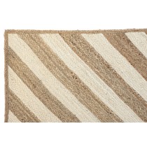 Tapete DKD Home Decor Scandi Natural Poliéster Algodão Branco Marrom claro Jute 200 x 290 x 1 cm