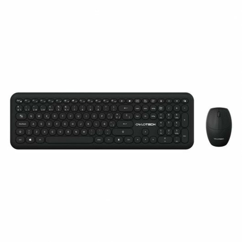 Teclado e Rato sem Fios Owlotech MK200W Qwerty espanhol Preto