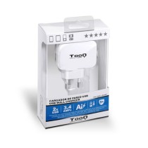 Cargador de Pared TooQ AATCAT0150 USB x 2 17W Blanco