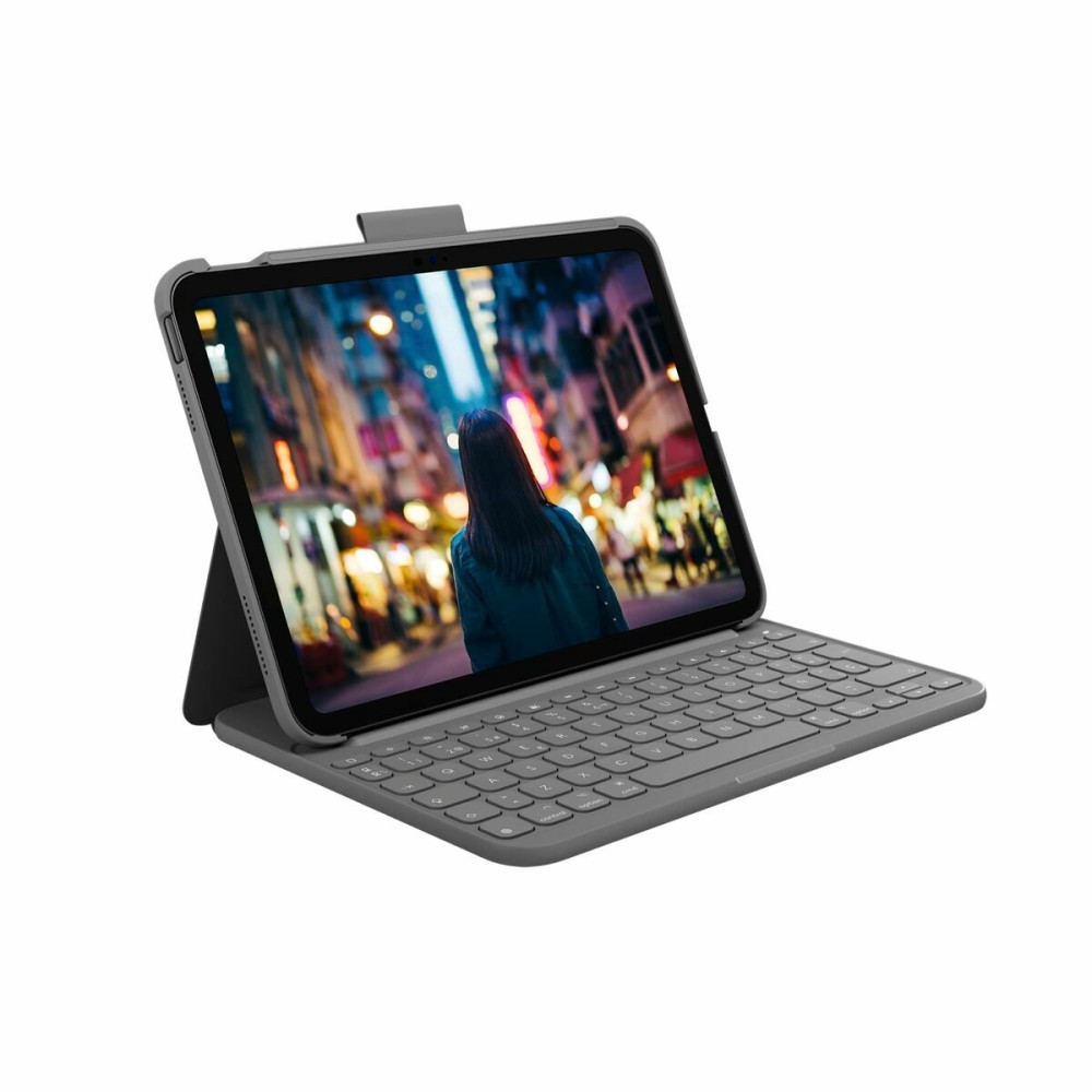 Custodia per iPad + Tastiera Logitech Slim Folio Grigio Qwerty in Spagnolo