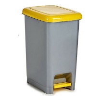 Recycling Waste Bin Yellow Grey Silver Plastic 25 L 37 x 47 x 26,9 cm (26,5 x 47 x 36,5 cm)