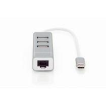 Hub USB Digitus DA-70253 Silberfarben Aluminium