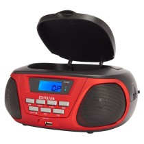 Rádio CD Bluetooth MP3 Aiwa BBTU300RD    5W Preto Vermelho