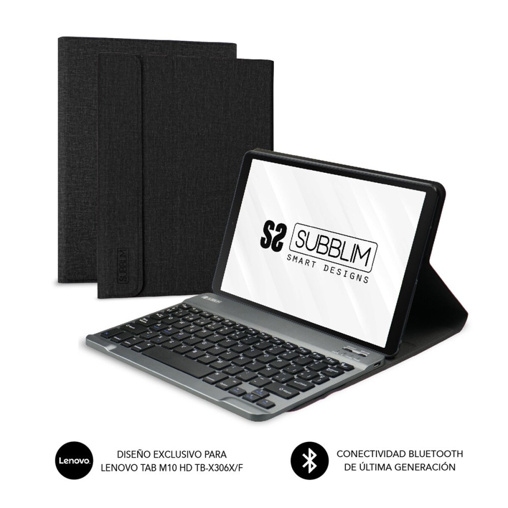 Capa para Tablet e Teclado Subblim SUBKT3-BTL100 Preto Qwerty espanhol (Recondicionado A)