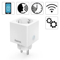 Smart Plug Hama  Enchufe Inteligente WLAN (3680 W, Compatible con Alexa y con Google Home, Sin puerta de enlace), Color Blanco