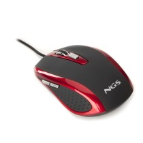 Rato Ótico NGS Red Tick 1000 dpi Preto Vermelho