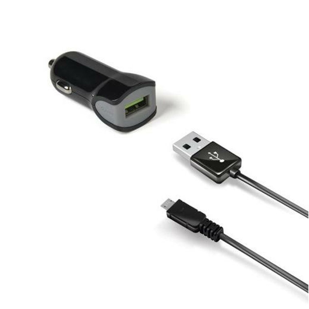 Carregador de Auto USB Universal + Cabo USB C Celly CCUSBMICRO Preto 12 W