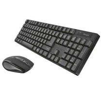 Tastiera e Mouse Wireless Trust 21135 Qwerty in Spagnolo Nero