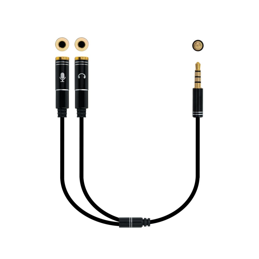 Cable Audio Jack (3,5 mm) Divisor NANOCABLE 10.24.1202 Blanco Negro