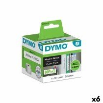 Etikettenrolle Dymo 38 x 190 mm LabelWriter™ Weiß (6 Stück)