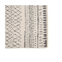 Teppich 80 x 150 cm Grau Beige Baumwolle