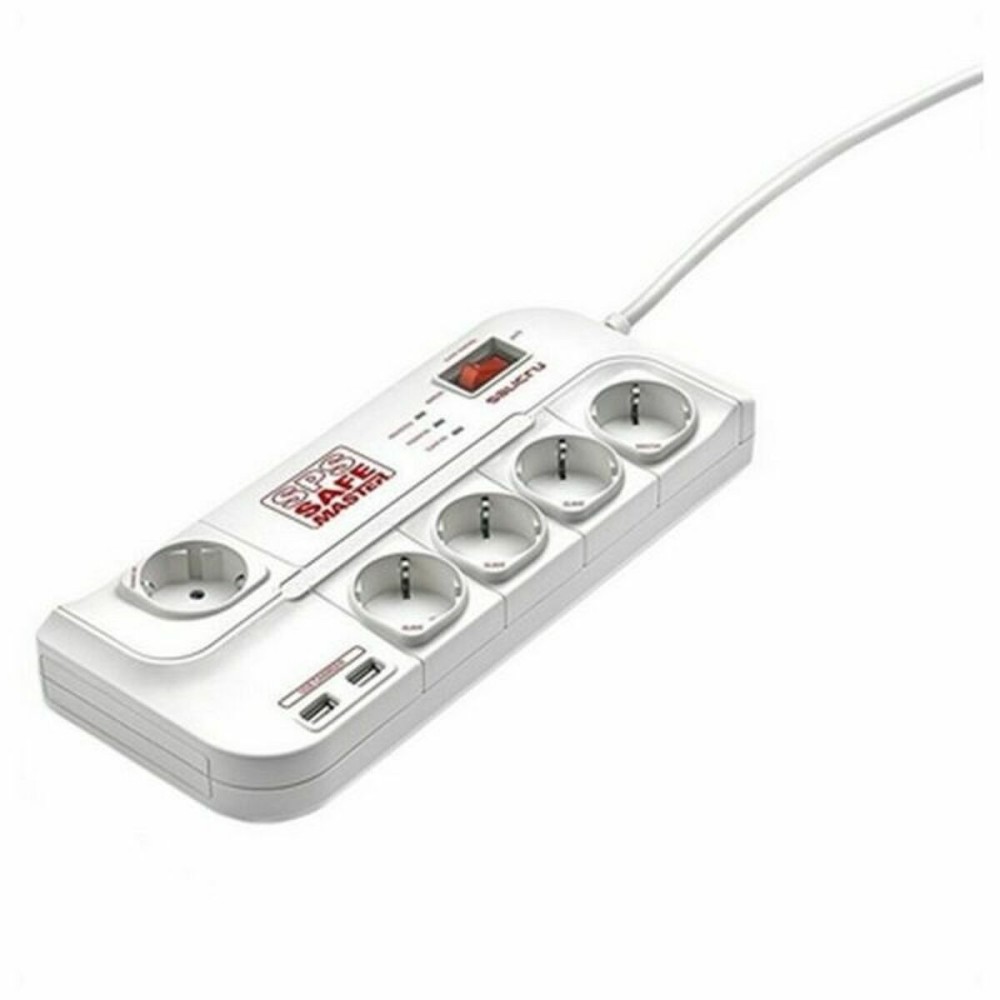 Steckerleiste mit 5 Steckdosen und Schalter Salicru 680BA000005 USB (1,8 m) (1,8 m)