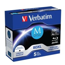 Printable Blu-Ray BD-R Verbatim M-DISC 5 Units 4x 100 GB