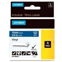 Cinta laminada para máquinas rotuladoras Dymo Rhino 19 mm x 5,5 m Azul Branco Etiqueta (5 Unidades)