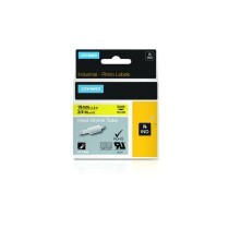 Cinta laminada para máquinas rotuladoras Dymo 19 mm x 1,5 m Preto Amarelo (5 Unidades)