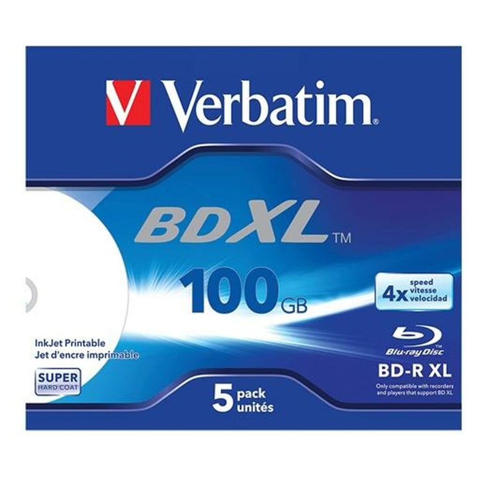 Blu-Ray BD-R Verbatim 5 Unità 4x 100 GB