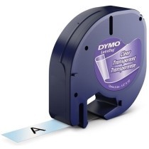 Cinta laminada para máquinas rotuladoras Dymo 12267 12 mm x 4 m Transparente Plástico Preto (10 Unidades)