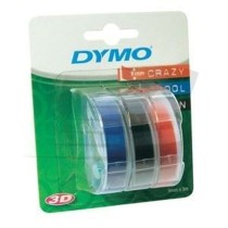 Laminated Tape for Labelling Machines Dymo 9 mm x 3 m Red Black Blue (5 Units)