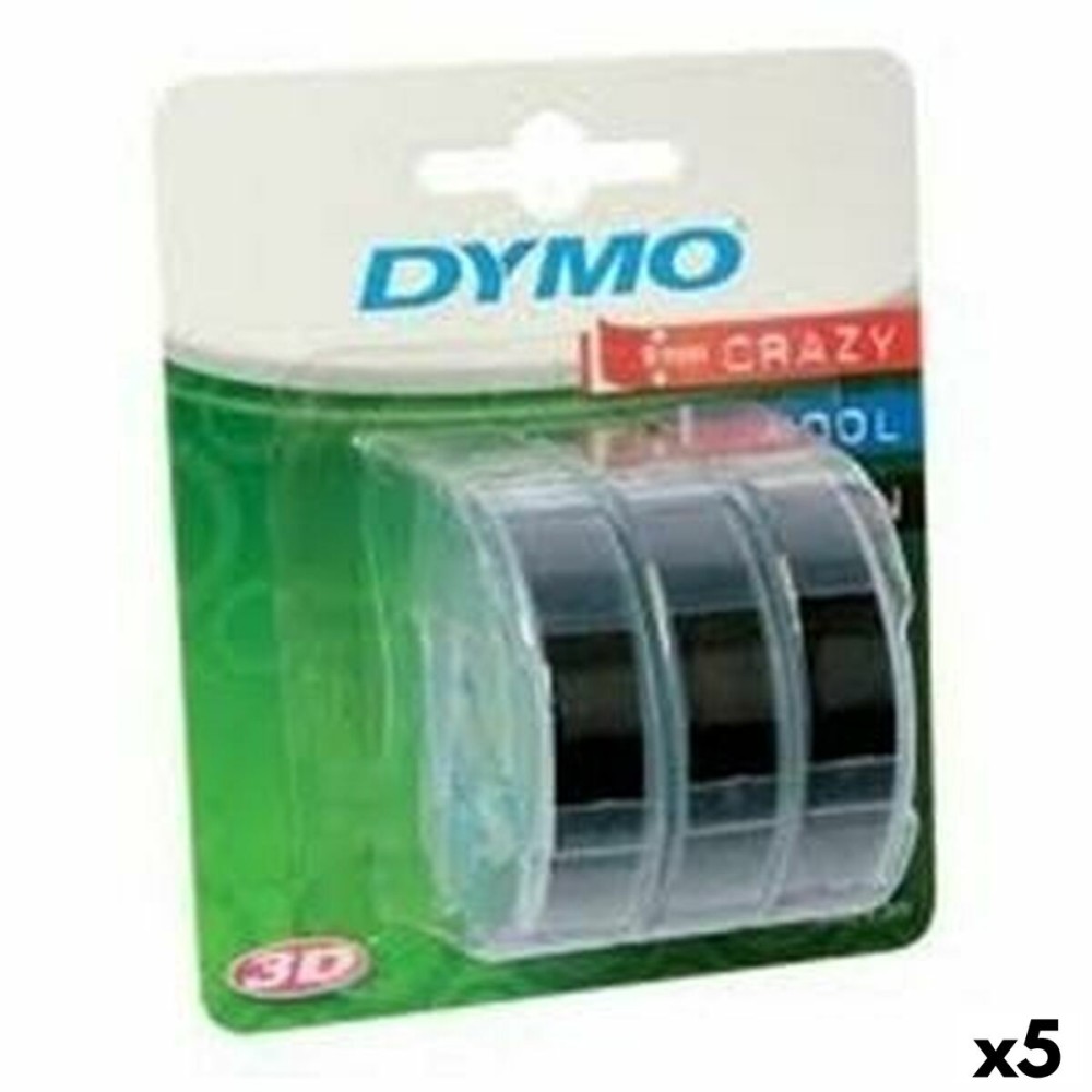 Nastro Laminato per Etichettatrici Dymo 84773 9 mm x 3 m Nero Bianco (5 Unità)