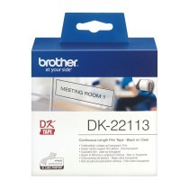 Cinta Laminada para Rotuladoras Brother DK-22113 62 mm x 15,24 m Negro/Transparente