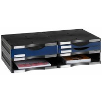 Supporto da Tavolo per Schermo Archivo 2000 polistirene 36 x 60 x 16,5 cm Nero Azzurro