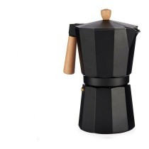 Italian Coffee Pot Wood Aluminium (12 Cups)