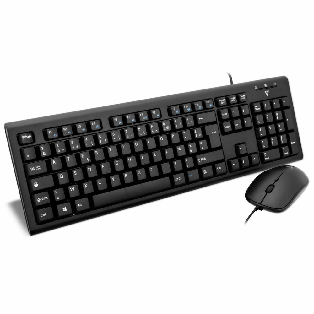 Tastiera e Mouse V7 CKU200FR Nero Francese AZERTY