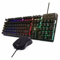 Tastiera e Mouse Ewent PL3201 Nero Multicolore Qwerty in Spagnolo