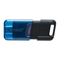 Memoria USB Kingston DT80M/128GB Portachiavi Azzurro Nero/Blu 128 GB