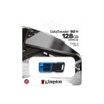 Memória USB Kingston DT80M/128GB Corrente para Chave Azul Preto/Azul 128 GB