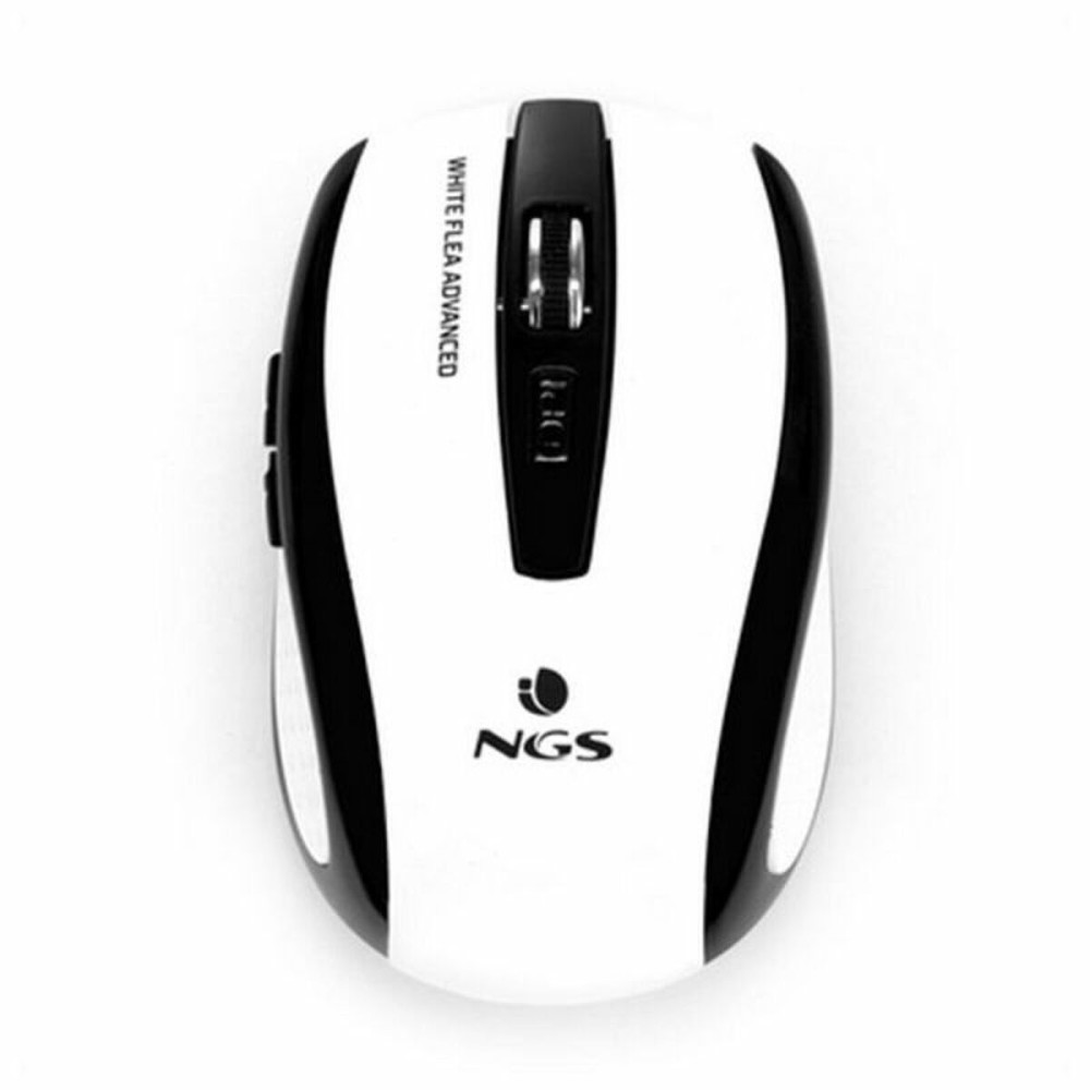 Ratón Inalámbrico Óptico NGS White Flea Advanced 800/1600 dpi Blanco/Negro