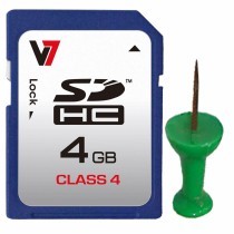 Micro SD Memory Card with Adaptor V7 VASDH4GCL4R-2E      